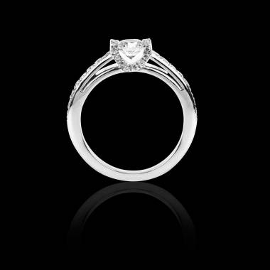 Diamond engagement ring diamond paving white gold Hera