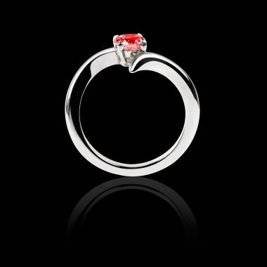 Ruby Engagement Ring White Gold Serpentine
